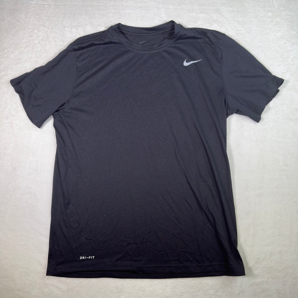 Nike Dri Fit Black T Shirt Men's Size L Short Sleeve‎ Athletic Fit Tee
